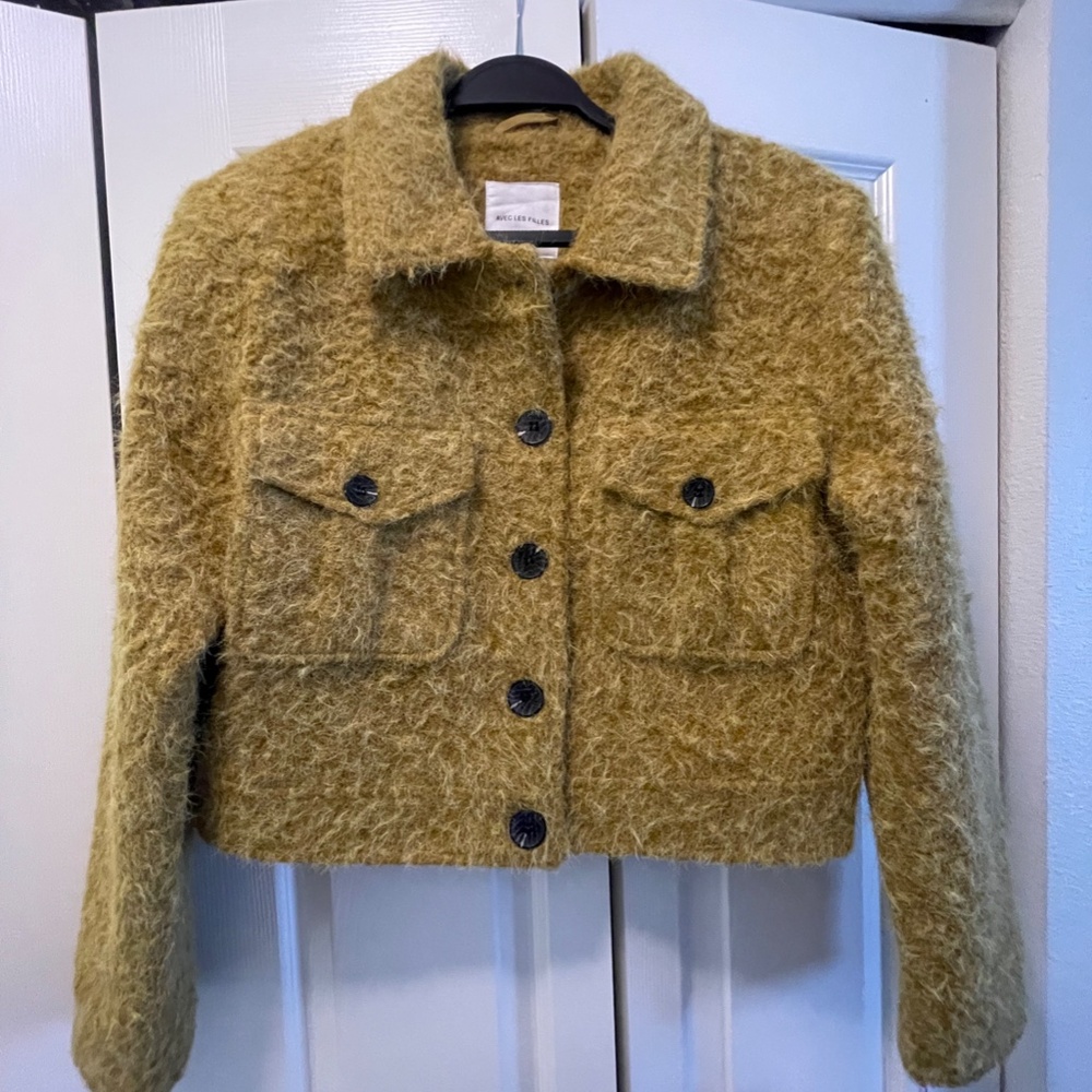 Avec Les Filles Mustard Yellow Trucker Jacket Anthropologie - Picture 4 of 7